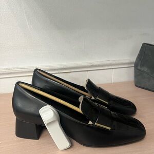 Rockport Total Motion Esma Loafer Black leather with a chunky heel 2” #loafers